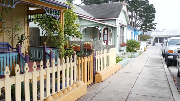 Old victorian style houses historic monterey california colonial architecture