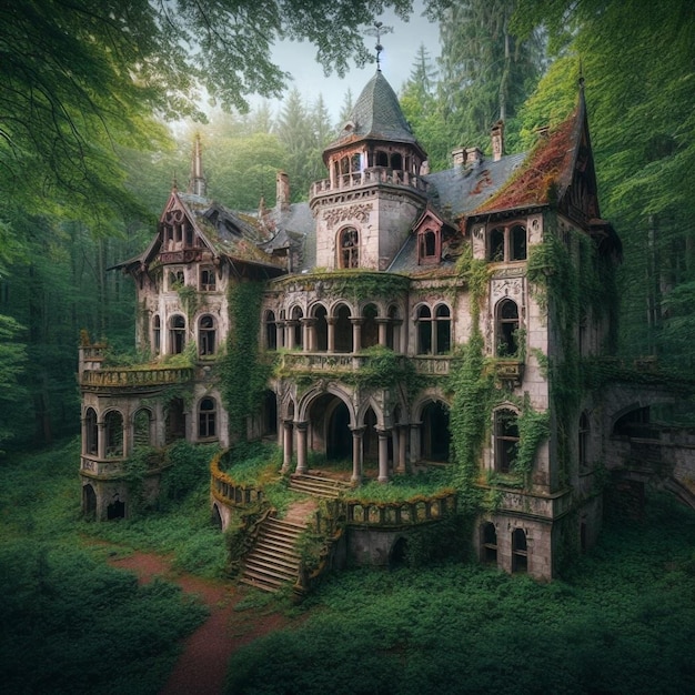 old villa in forest