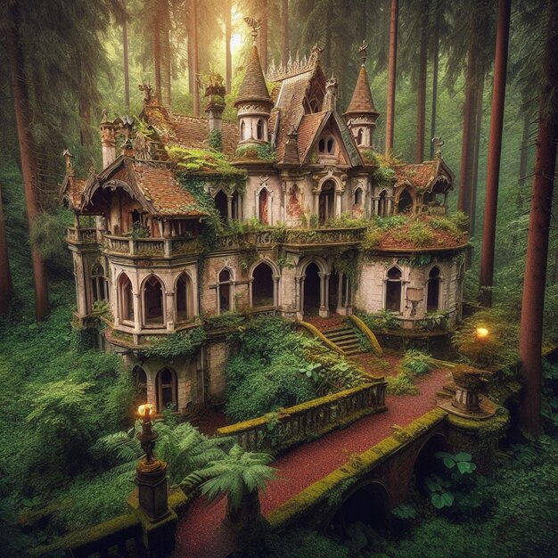 old villa in forest