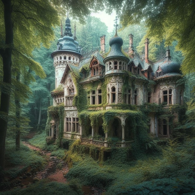 old villa in forest