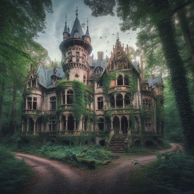 old villa in forest