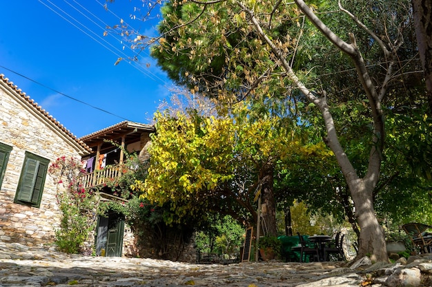 Foto il vecchio villaggio di doganbey nel distretto di soke della provincia di aydin e le sue case in pietra con la sua architettura autentica