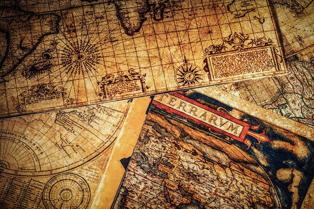 Old vintage ancient maps