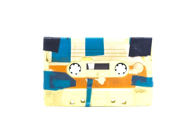 old vintage audio cassette isolated