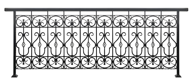 白い背景に隔離された古いヴィンテージのバニスターフェンス