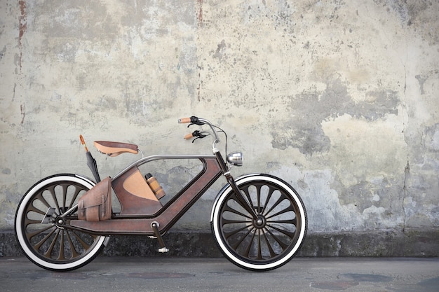 写真 古いヴィンテージ自転車。スチームパンクスタイル