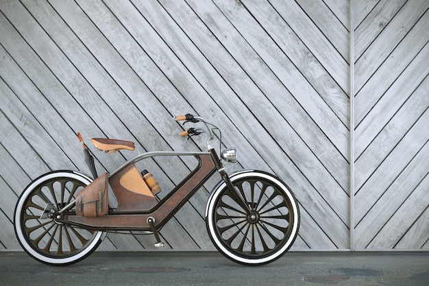 Photo old vintage bicycle. steampunk style