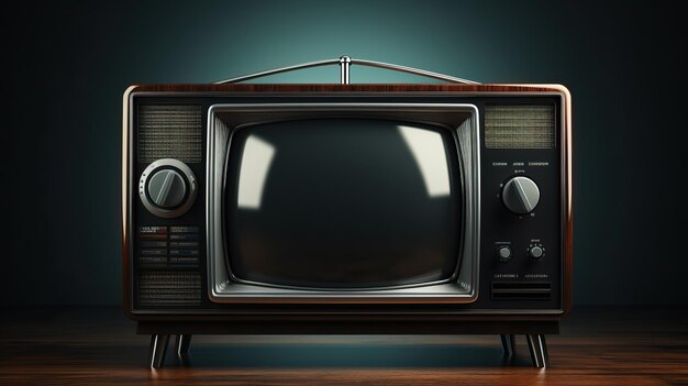 Premium AI Image | Old vintage black wooden TV box