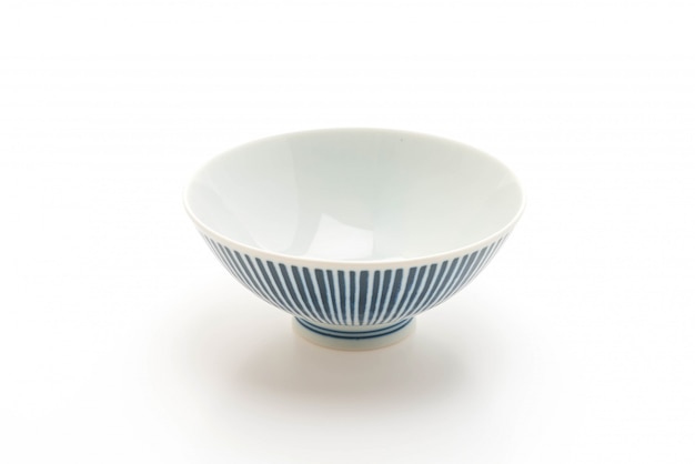 old and vintage bowl on white background