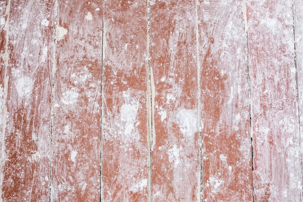 Old vintage brown painted wooden planks Rustic background texture Floor after renovation with whitewash