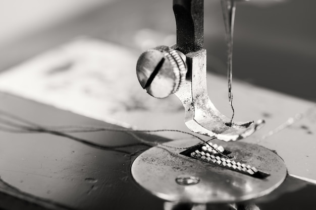 Old vintage hand sewing machine