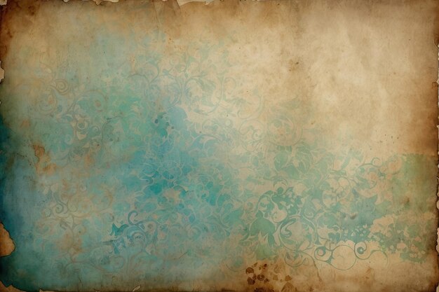 Old vintage paper stained with watercolor paint creating a artistic background