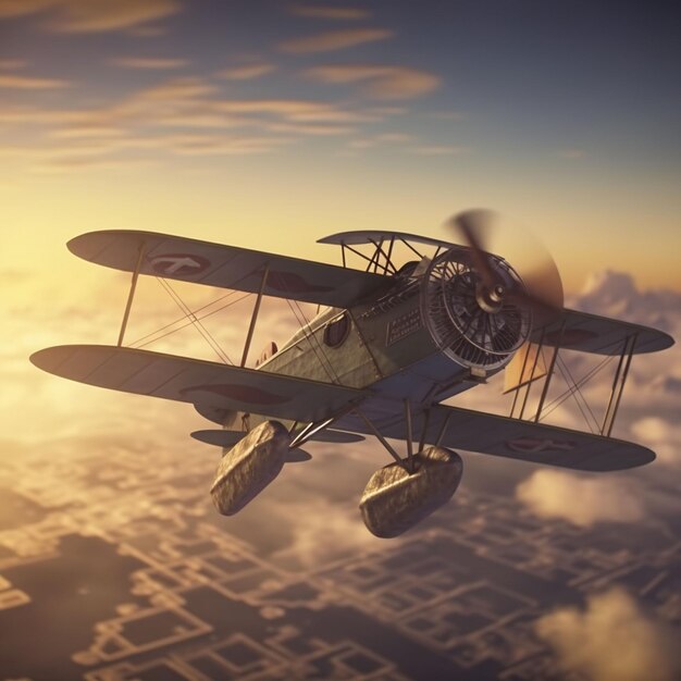 Foto vecchia foto d'epoca di un aereo da combattimento della prima guerra mondiale