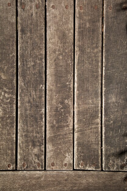 Old vintage planked wood board. Wood.