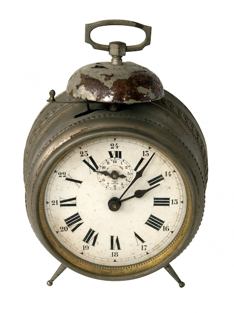 Old vintage rusty alarm clock