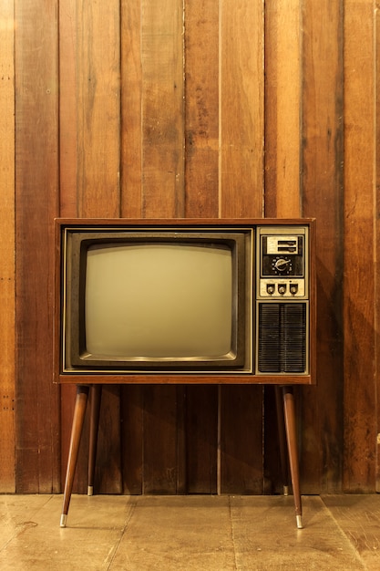 Photo old vintage television or tv