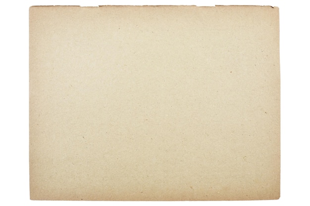 Old vintage weathered kraft paper with white isolated