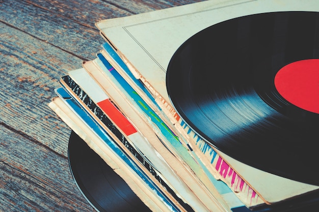 Old vinyl records