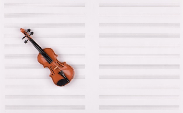 old violin and sheet music