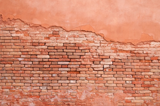 Old wall brick and stucco abstract pattern