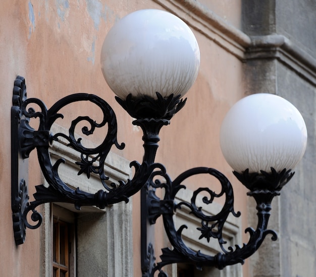 Old wall lamp street lighting.