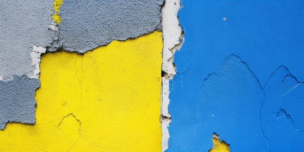 Old wall texture cement blue white and yellow background abstract dark color