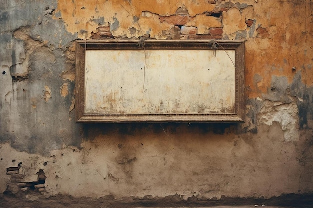 old wall with a picture frame and a frame