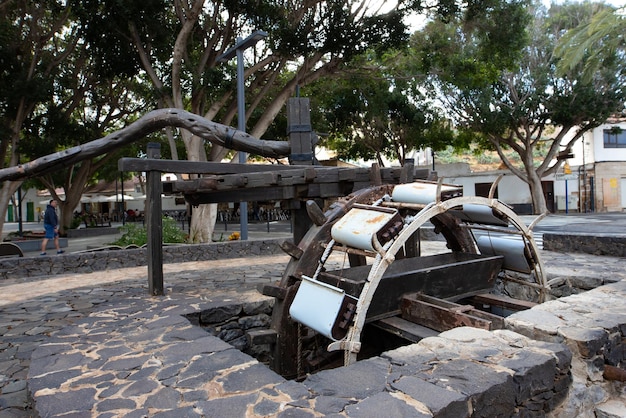 Old water mill in the village of pajara, fuerteventura