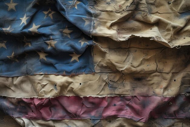 Photo old weathered american flag