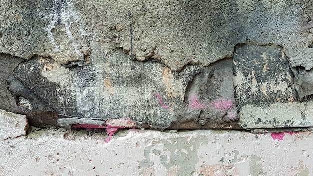 Old weathered painted wall background texture. Dirty peeled plaster walls. Abstract colorful cement wall texture and background, high quality image.