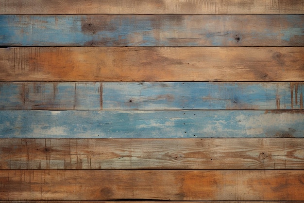 Old weathered wood plank with peeling paint generated