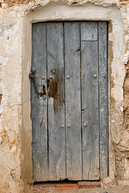 An old and weathered wooden door