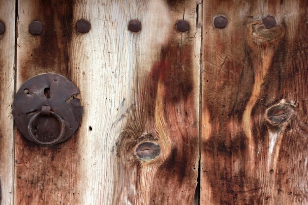 Old weathered wooden door