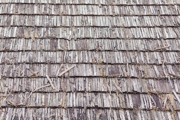 Old weathered wooden gray shingle.