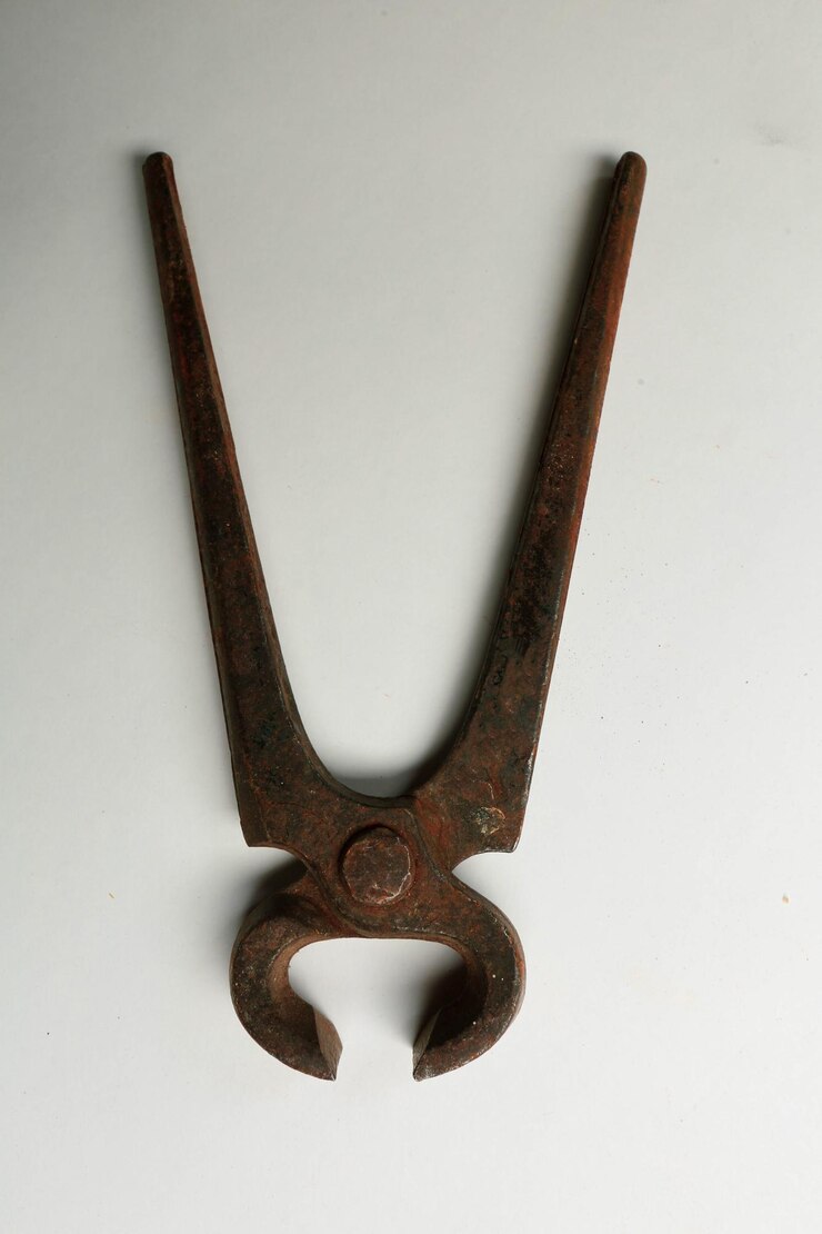 old well used pair of rusty nippers