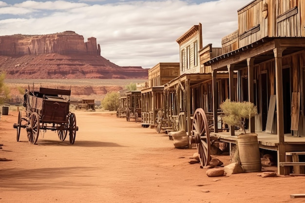 Old West Towns professional photography AI Generated