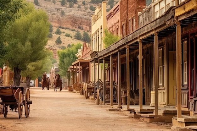 Old West Towns professional photography AI Generated