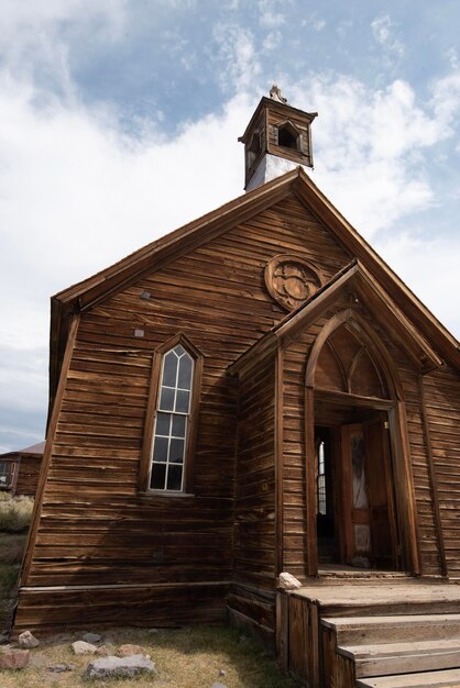 Old west wooden church in ghost town