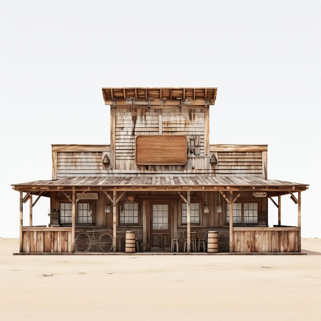 An old western building with a wooden roof