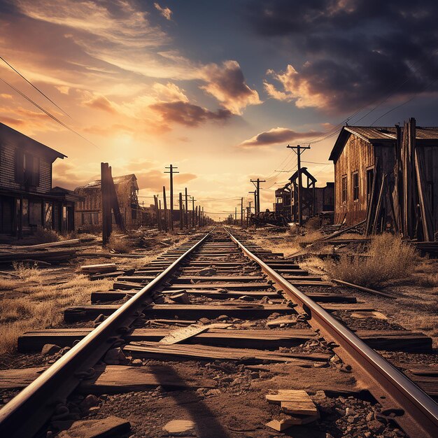 Old western train tracks