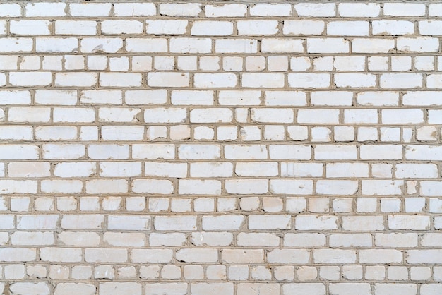 Old white brick wall Construction brick vintage background