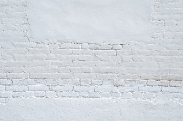 Old white brick wall surface