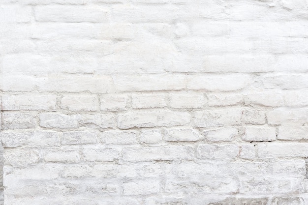 Old white brick wall texture background close up