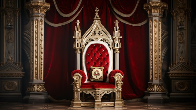 Photo old white and gold royal chair