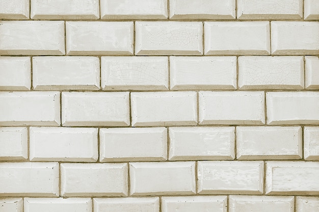 Old white tile brick wall background texture