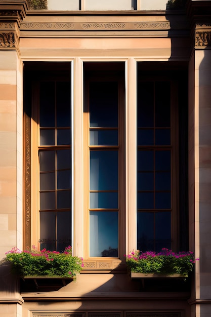 Old Windows on ancient building