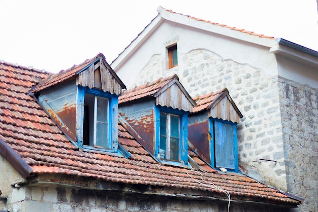 The old Windows on the roof