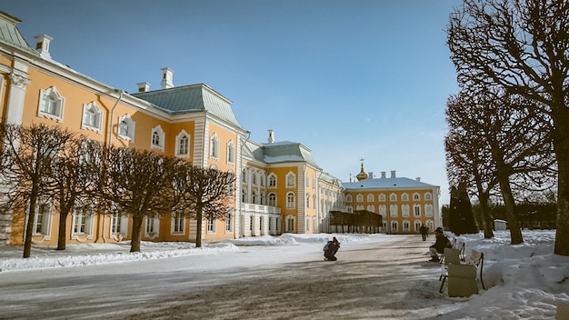 Старый Зимний музей Площадь Снежный дворец Архитектура Санкт-Петербургский дворец Россия Желтый