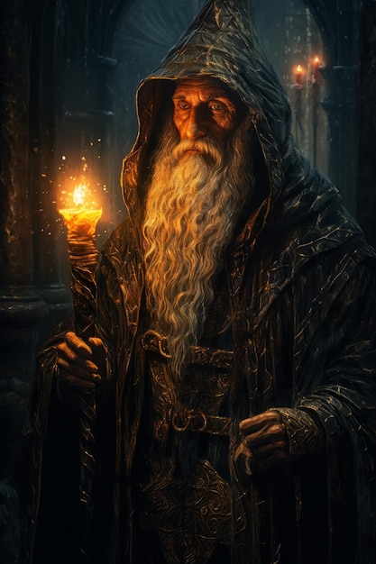 An old wizard in dark