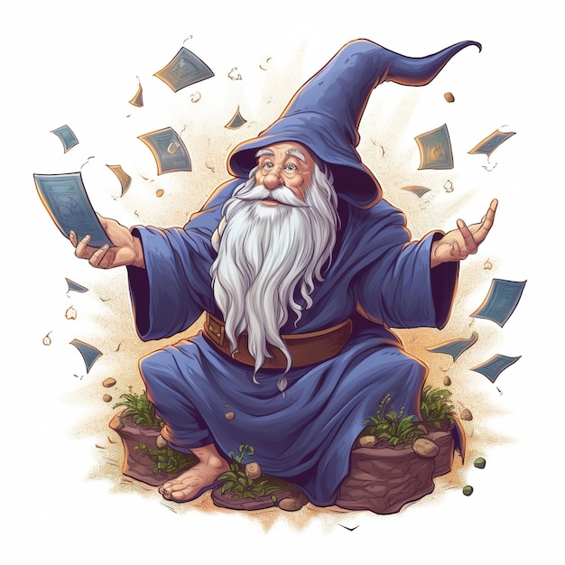 Photo an old wizard illustration